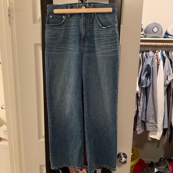 Madewell Slim Wide Leg Pant Crop Garret Wash - Picture 5 of 8